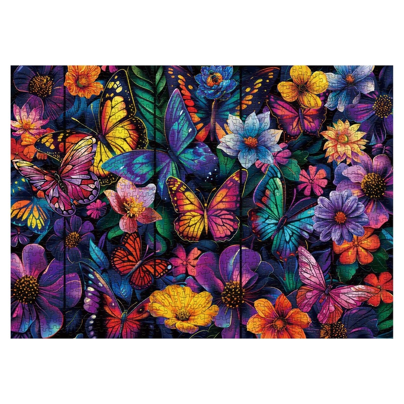 Flower Butterfly Puzzle For Adults 1000 Pieces, Spring Garden Plant Jigsaw Puzzles, Colorful Nature Floral Puzzles
