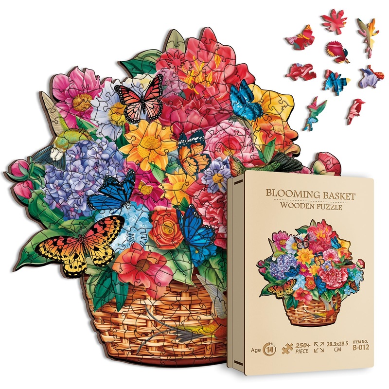 Flower Wooden Puzzle For Adult, Butterfly Wooden Jigsaw Puzzles For Adults, Hummingbird Puzzle