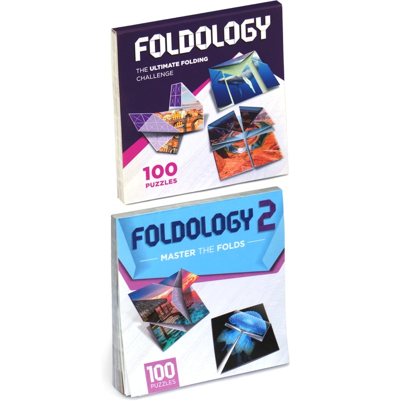 Foldology 1&2 Combo Pack - Origami Puzzle Game For Kids, Teens, & Adults | Brain-Training, Travel-Friendly, Screen-Free Fun | Unique Gift For Ages 10+ & Puzzle Lovers | 200 Challenges