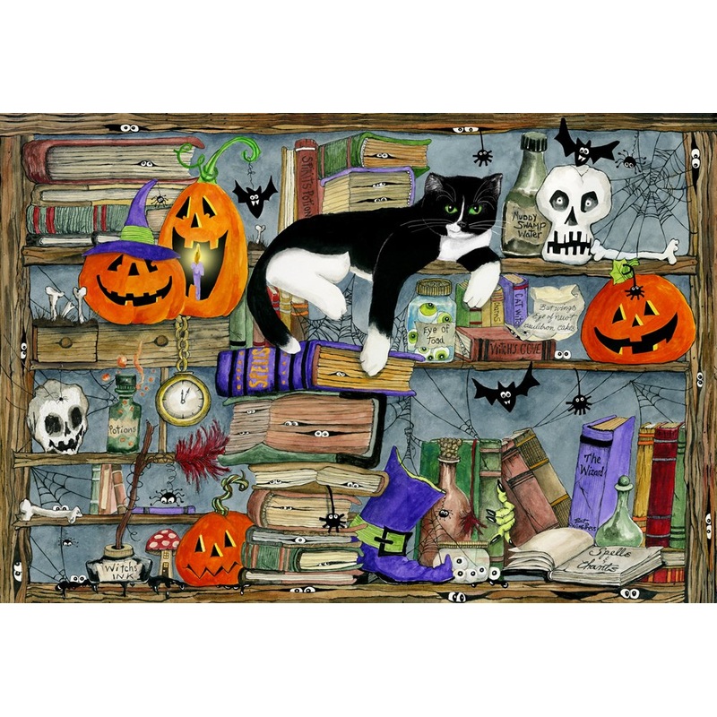 Halloween House Cat Jigsaw Puzzle By Vermont Christmas Company - 100 Piece, Large Pieces Perfect For Kids And Seniors
