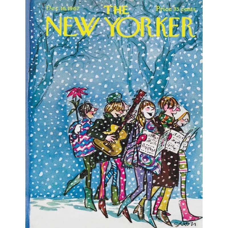 New York Puzzle Company - New Yorker Caroling Mini - 100 Piece Jigsaw Puzzle For Family Game Nights By Charles Saxon