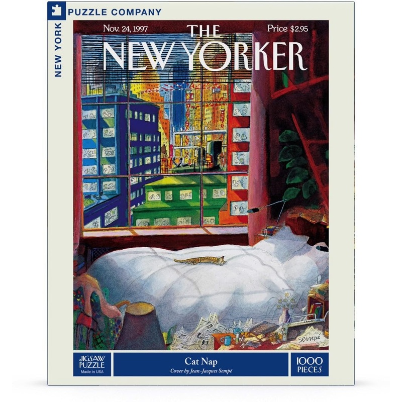 New York Puzzle Company - New Yorker Cat Nap - 1000 Piece Jigsaw Puzzle For Family Game Nights By Jean-Jacques Semp