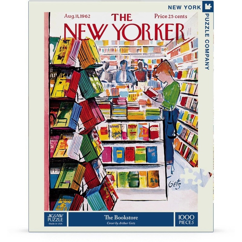 New York Puzzle Company - New Yorker The Bookstore - 1000 Piece Jigsaw Puzzle For Adults By Arthur Getz