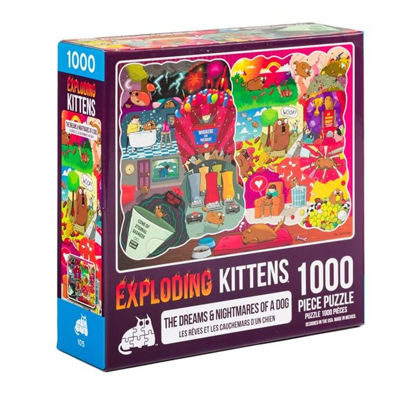 The Dreams & Nightmares Of A Dog Jigsaw Puzzle By Exploding Kittens - 1000 Pieces Ideal For Adults, Teens, And Kids - A Funny And Artistic Dog-Themed Puzzle