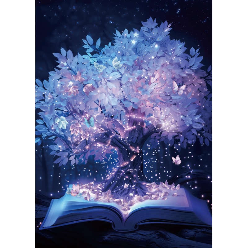 Tree Of Life Puzzle For Adults 1000 Pieces, Hard Plant Book Jigsaw Puzzle, Difficult Fantasy Butterfly Puzzle