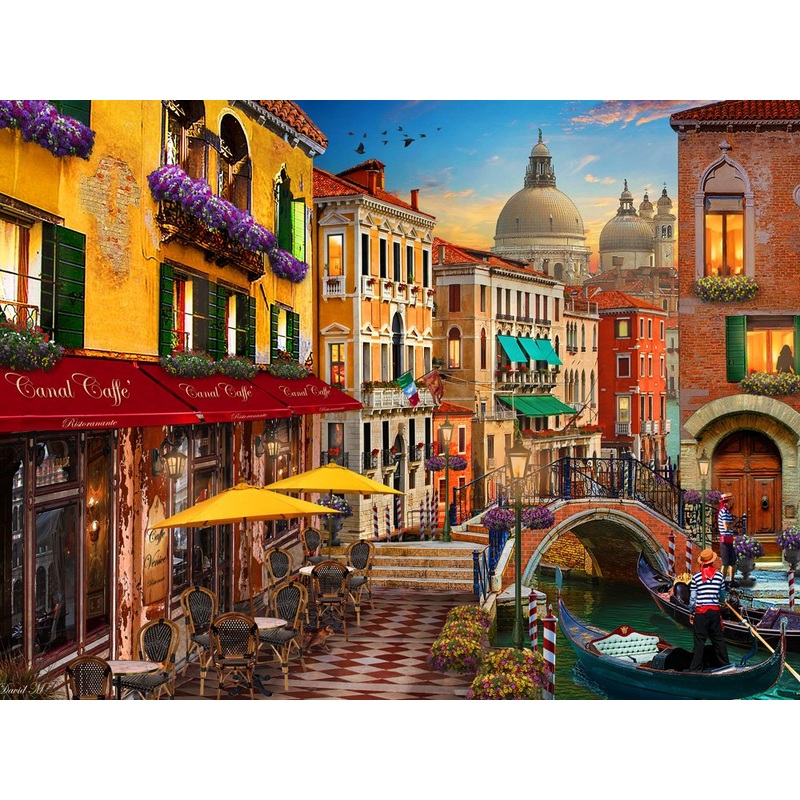 Vermont Christmas Company Venice Cafe Jigsaw Puzzle 550 Piece