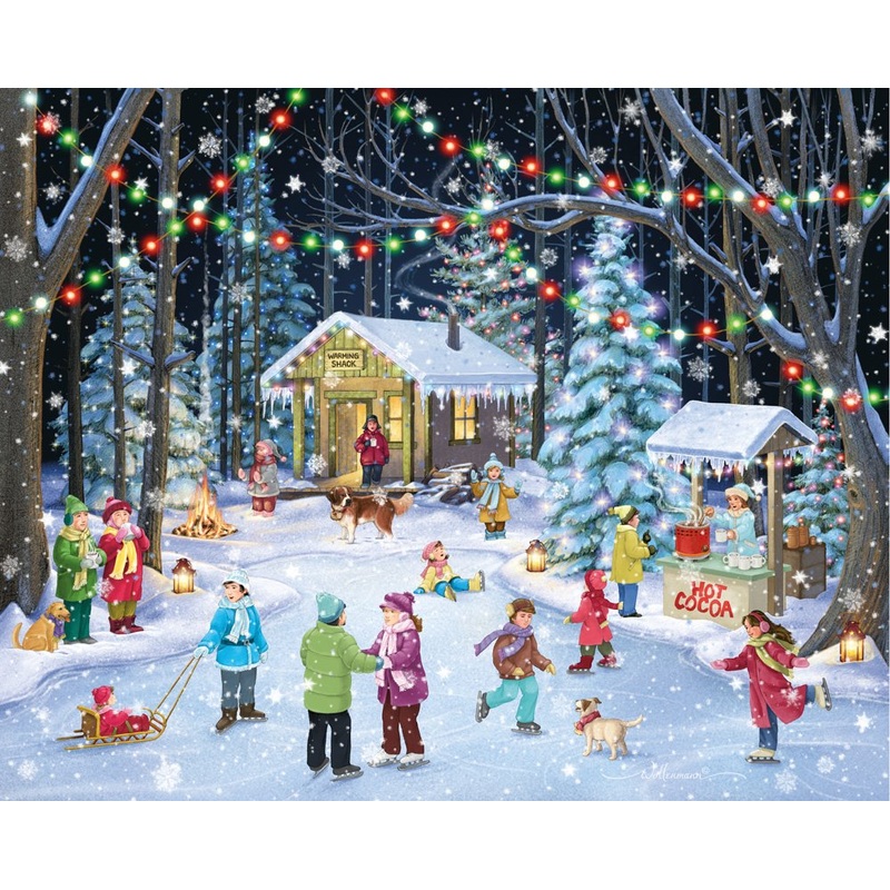 Vermont Christmas Company Woodland Skaters Jigsaw Puzzle 1000 Piece