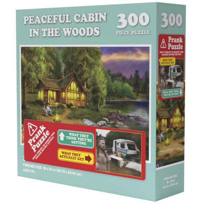 Wilder Games Peaceful Cabin In The Woods Prank Puzzle - 300 Piece Jigsaw Puzzle For Adults
