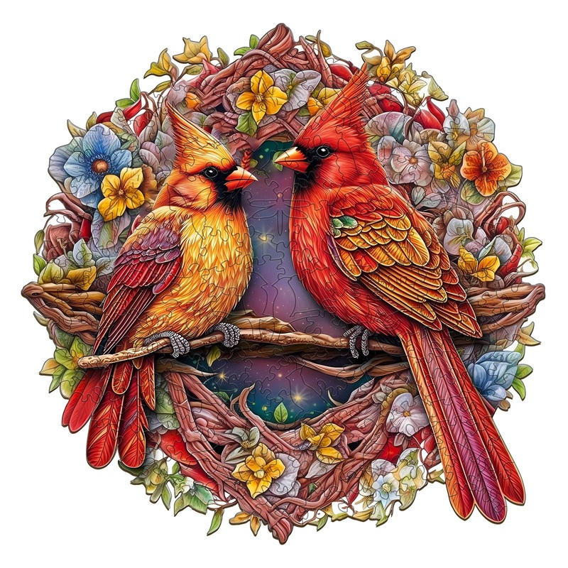 Wooden Puzzles For Adults, 500 Pieces Cardinal Puzzles For Adults, Difficult Puzzle Gifts For Puzzle Lover, Wood Adult Puzzles (Xl-17.3 * 17.2In)