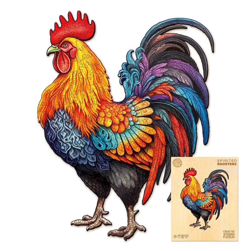 Wooden Puzzles For Adults, Wooden Rooster Puzzle, 270 Pcs Puzzles For Adults, Birthday Gifts For Puzzle Lover, Wood Puzzle Game (L-14.5 * 11.1In)