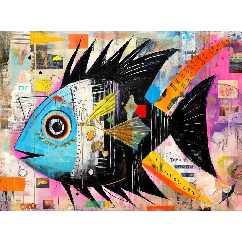Cross & Glory - Angelfish Abstract - 1000 Piece Jigsaw Puzzle For Adults | Vibrant Artistic Marine Design | Unique Gift | Challenging Brain Teaser