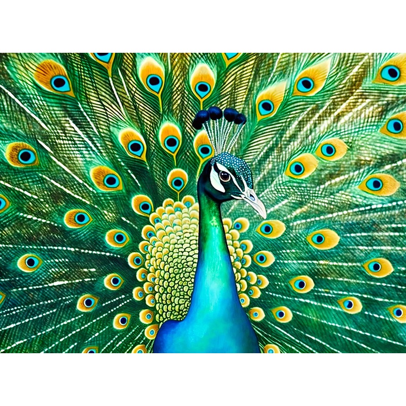 Cross & Glory - Emerald Peacock - 1000 Piece Jigsaw Puzzle For Adults With Stunning Peacock Artwork | Challenging Puzzle For Animal Lovers | Lasting Fun And Display
