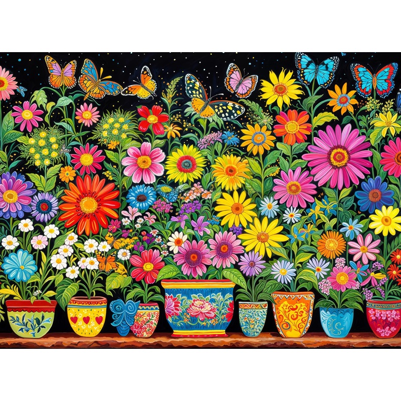 Cross & Glory - Floral Fantasia: A Butterfly'S Haven - 1000 Piece Jigsaw Puzzle For Adults | Glare-Free | Colorful Garden And Butterfly Scene | Flower Puzzle
