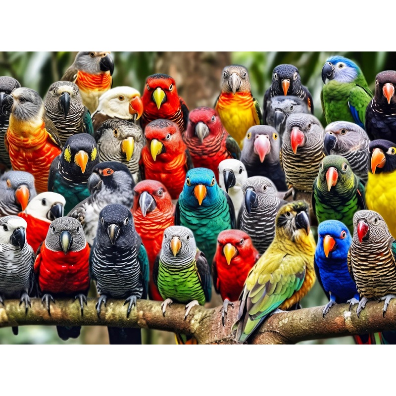 Cross & Glory - Kaleidoscope Of Feathers - 1000 Piece Jigsaw Puzzle For Adults | Unique Bird Artwork | Best Challenging Puzzles For Cognitive Workout