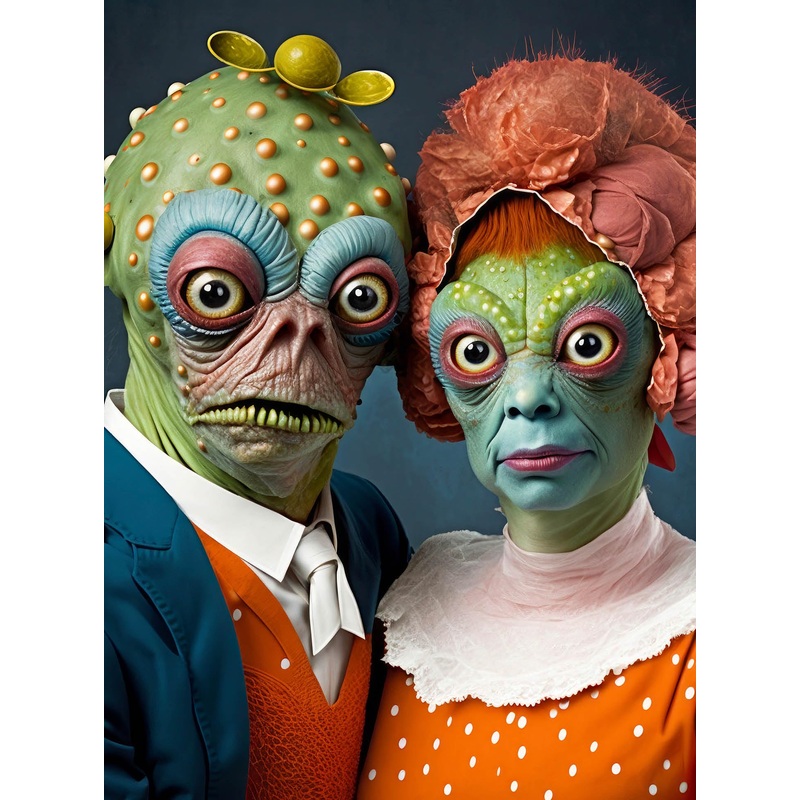 Cross & Glory - Meet The Aliens: Vaxion And Lirien - 1000 Piece Jigsaw Puzzle For Adults | Unique And Colorful Artwork Of An Alien Couple For Puzzle Enthusiasts And Science Fiction Fans