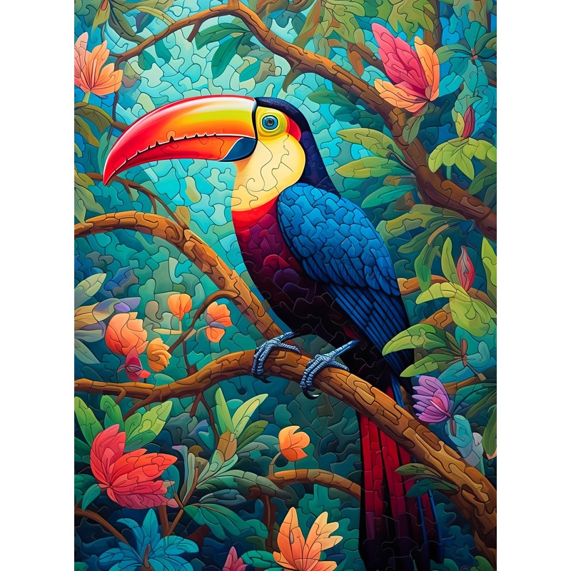 Cross & Glory - Mystical Mosaic: Toucan'S Paradise - 1000 Piece Jigsaw Puzzle For Adults | Vibrant Tropical Forest Art