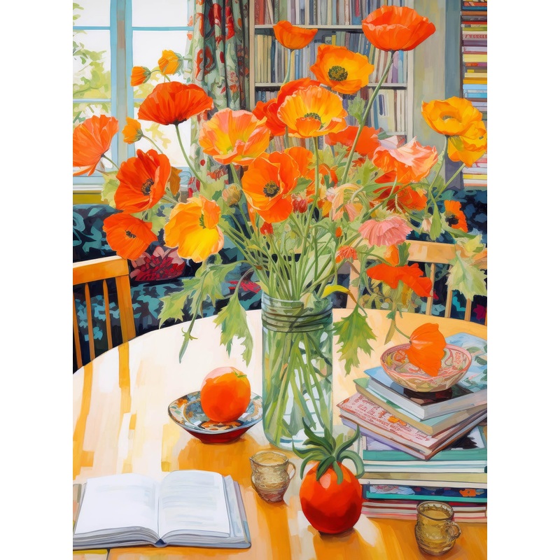 Cross & Glory - Poppies Panorama: Orange Elegance - 1000 Piece Jigsaw Puzzle For Adults | Art Puzzle | Beautiful Design | Vibrant Pieces | Satin Finish