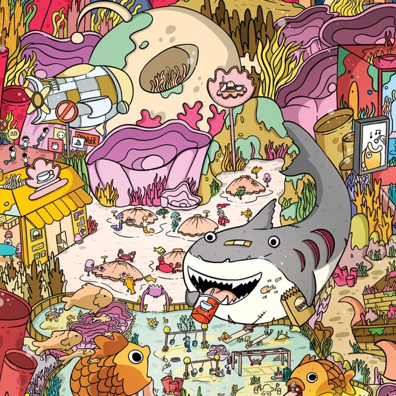 Cross & Glory - Seamonster Shenanigans - 1000 Piece Jigsaw Puzzle For Adults & Kids 12+ | Colorful Underwater Scene With Whimsical Sea Creatures | Family Fun