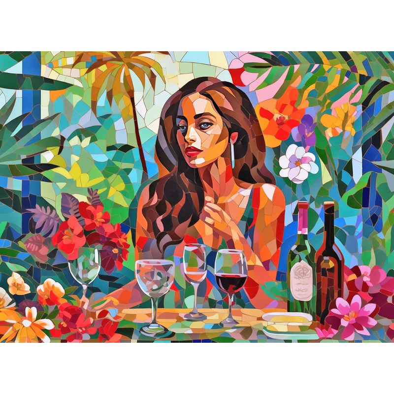 Cross & Glory - Serenade In Color: The Mosaic Escape - 1000 Piece Jigsaw Puzzle For Adults | Vibrant Tropical Theme | Satin Finish | Colorful Artwork Tabletop Challenge
