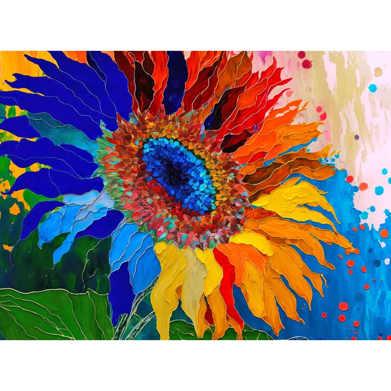 Cross & Glory - Sunflower Kaleidoscope - 1000 Piece Jigsaw Puzzle For Adults | Colorful Flower Artwork | Challenging And Fun Activity | Great Gift For Garden Lovers