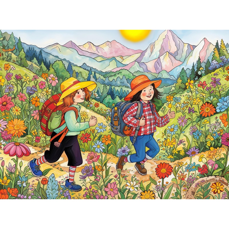 Cross & Glory - Sunny Trails: Mckenna & Maisie'S Adventure - 1000 Piece Jigsaw Puzzle For Adults & Kids 12+ & Kids 12+ | Vibrant Design | Fun Family Activity | Satin Finish | 20X27 Inches
