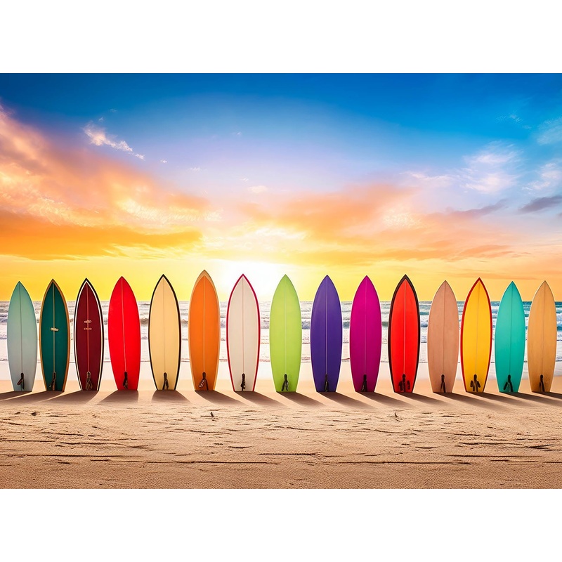 Cross & Glory - Sunrise Surf - 1000 Piece Jigsaw Puzzle For Adults | Vibrant Beach Scene Artwork | Unique Gift Idea