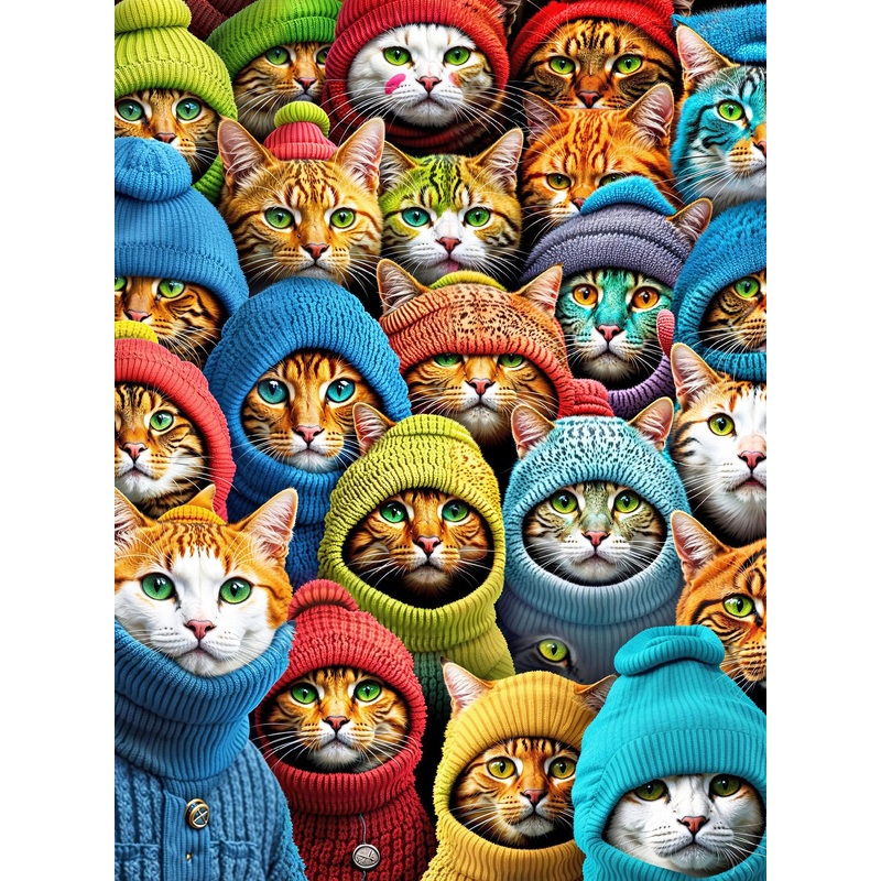 Cross & Glory - Whiskered World: A Kitty Kaleidoscope - Jigsaw Cat Puzzles For Adults 1000 Pieces | Vibrant | Challenging & Detailed