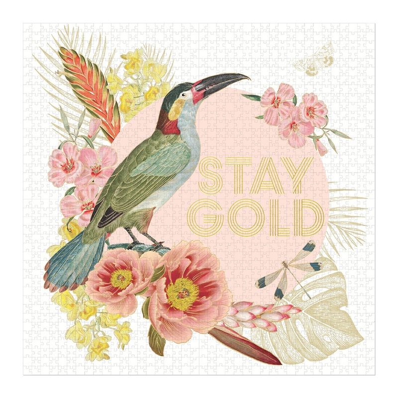 Designworks Ink 1000 Piece Jigsaw Puzzle & Art Print For Adults, Stay Gold Toucan Animal Bird Puzzle With Unique Colorful Art Deco Design - Great Gift For Adults, Teens, And Kids, 1 Ea