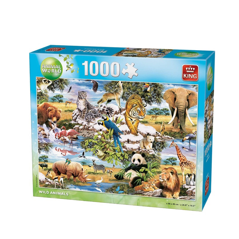 King 5481 Animal World Wild Animals Jigsaw Puzzle 1000-Piece, 49 X 68 Cm