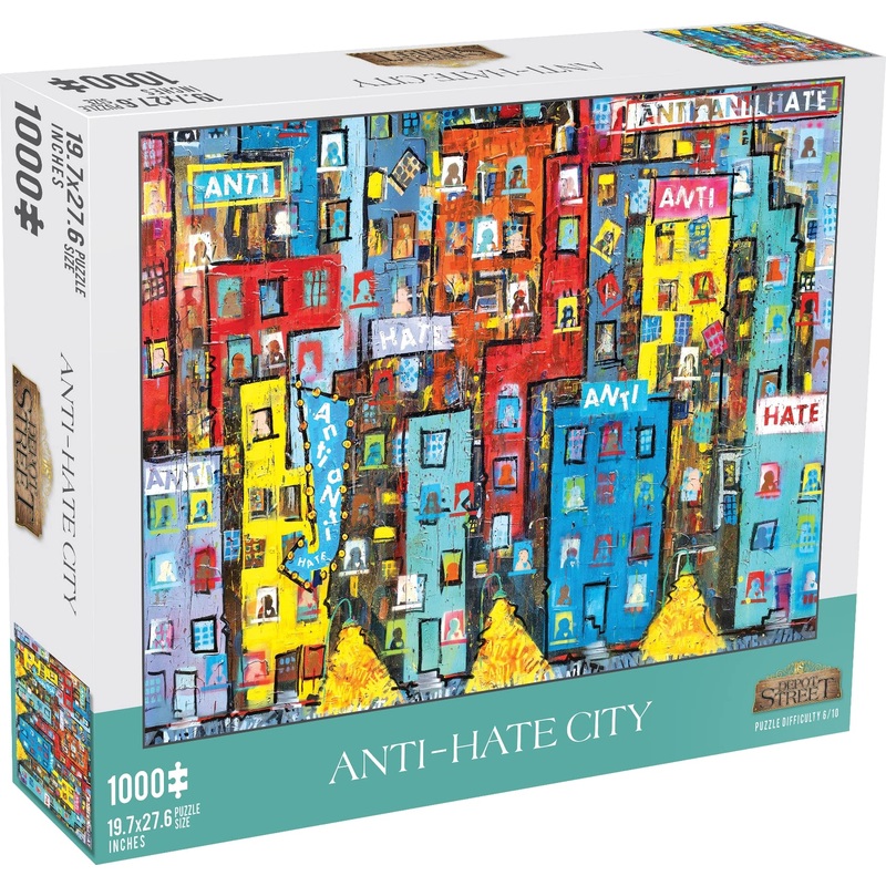 Mchezo 1000-Piece Jigsaw Puzzle For Adults, Anti-Hate Cityscape, Mlk-Themed Puzzle, 28 X 20 Inches, Featuring Artwork By J. Spanky Bunch