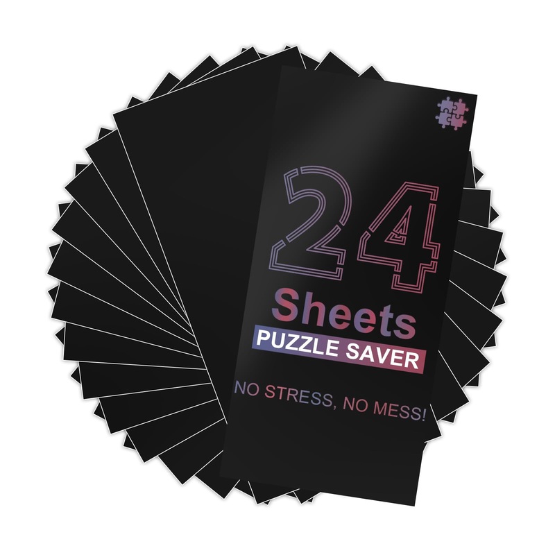 Puzzle Glue Sheets For 4 X 1000 Puzzles, 24 Sheets Black Puzzle Saver, Peel And Stick Puzzle Saver, No Mess Puzzle Glue Sheets And Frame To Preserve Your Finished 2000, 1000, 500 Jigsaw Puzzle