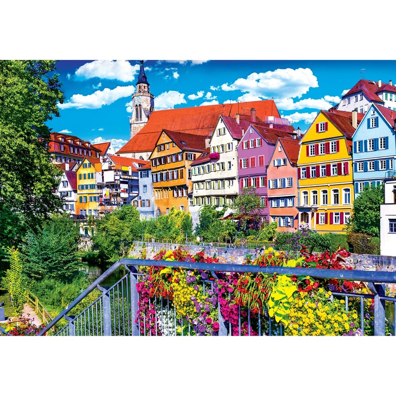 Roseart - Kodak - Floral Colorful Town, Tubingen Germany - 1500 Piece Jigsaw Puzzle For Adults