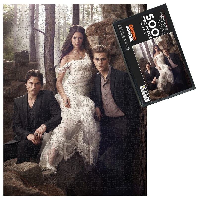 The Vampire Diaries Elena Damon Stefan 500 Piece Jigsaw Puzzle For Adults, 16' L X 21.5' W