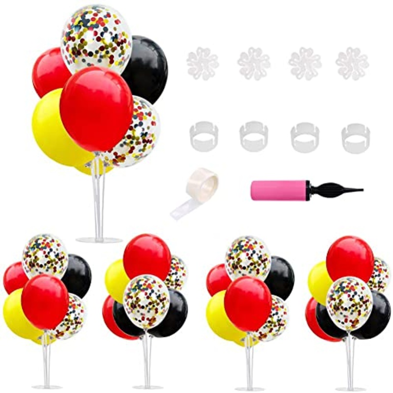 Toniful Mouse Birthday Table Decorations Red Yellow Black Table Centerpiece Balloons Stand Holder Kit For Mickey Party Theme Fav