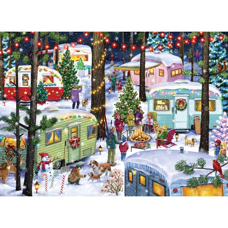 Vermont Christmas Company Camping For Christmas Jigsaw Puzzle 1000 Piece