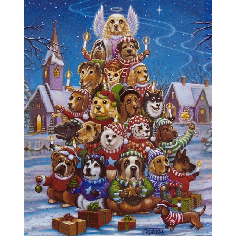 Vermont Christmas Company Canine Christmas Tree Jigsaw Puzzle 1000 Piece