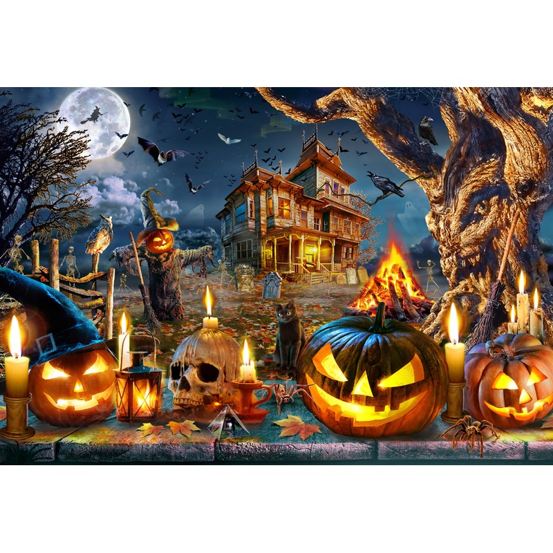 Vermont Christmas Company  Halloween Nightmare 100 Piece Jigsaw Puzzle - Large Interlocking Pieces Perfect For Kids & Adults Alike - 19' X 13'
