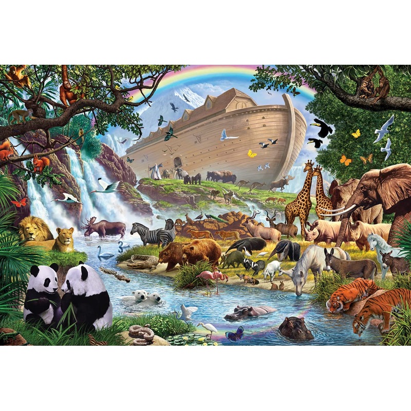 Vermont Christmas Company Noah'S Ark Jigsaw Puzzle 100 Piece, Large Pieces Perfect For Kids And Seniors