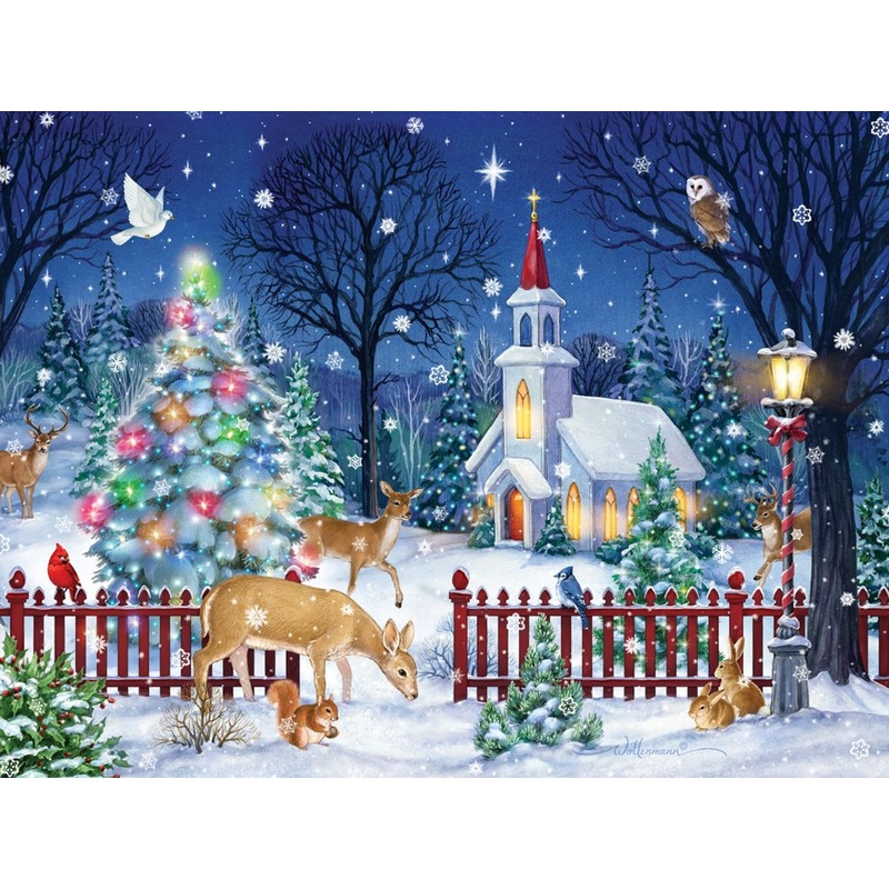 Vermont Christmas Company Peaceful Night Christmas Jigsaw Puzzle 550 Piece