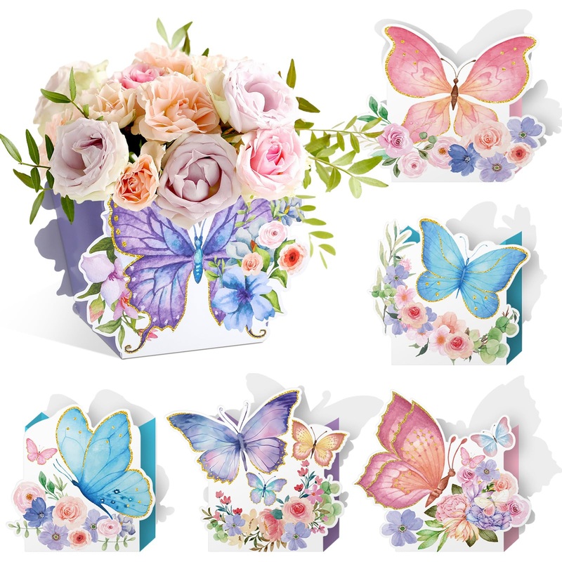 Fuutreo 6 Pcs Butterfly Centerpieces For Baby Shower Birthday Tea Party Favors Decor, Butterfly Decorations For Tables, Butterfl
