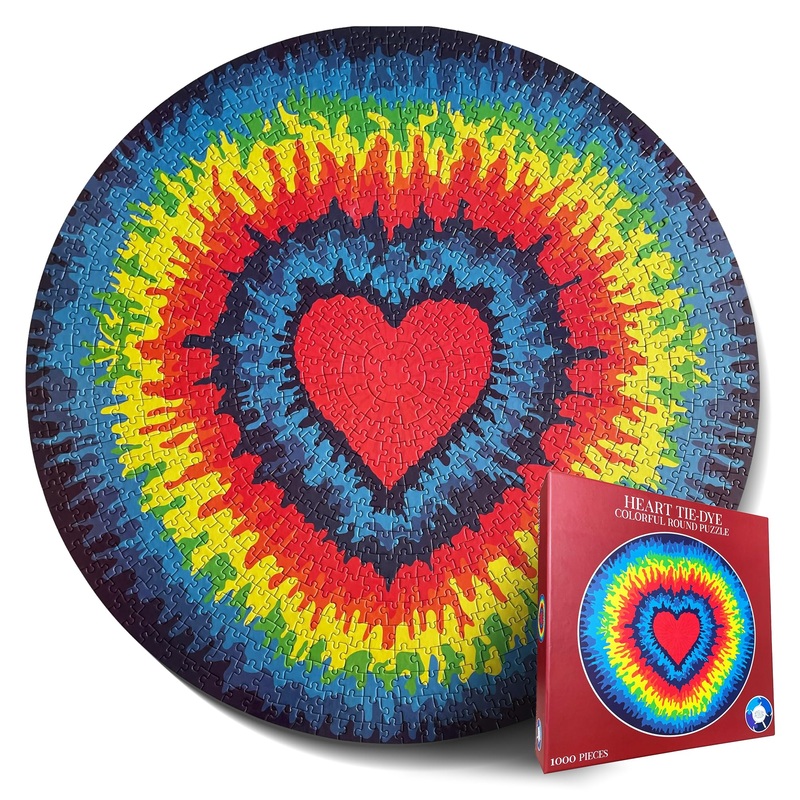 Jigsaw Puzzles For Adults 1000 Pieces Hard Puzzles For Adults And Kids - Unique Toy Round Colorful Rainbow Adult Puzzles - Diffi