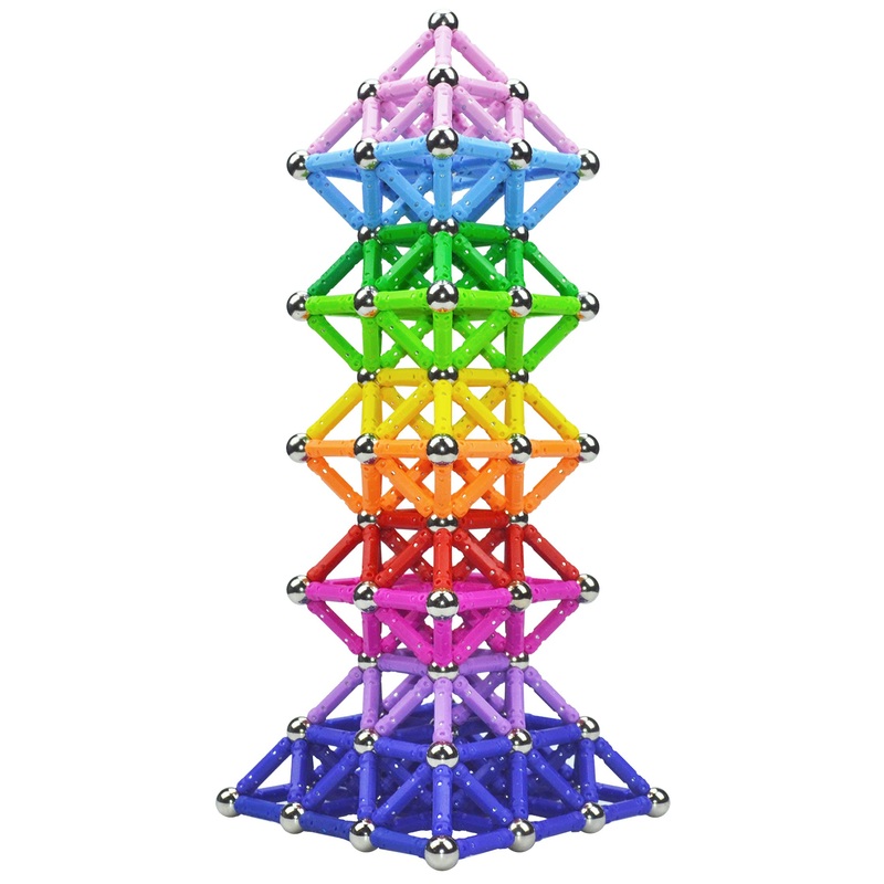 Ocensmice 145Pcs Magnetic Building Sticks Blocks, Magnet Educational Toys Stem Toys For Kids And Adult, 3D Construction Building
