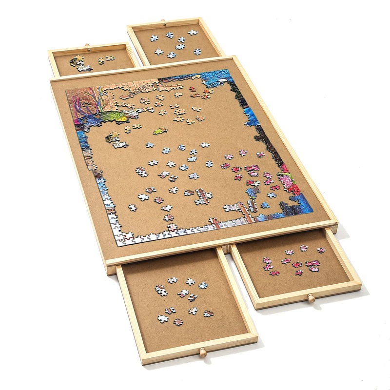 Puzzle Table For Adults, 800Pcs 19'' * 25'' Portable Large Puzzle Storage With 2 Removable Storage Sorting Drawers Smooth Platea