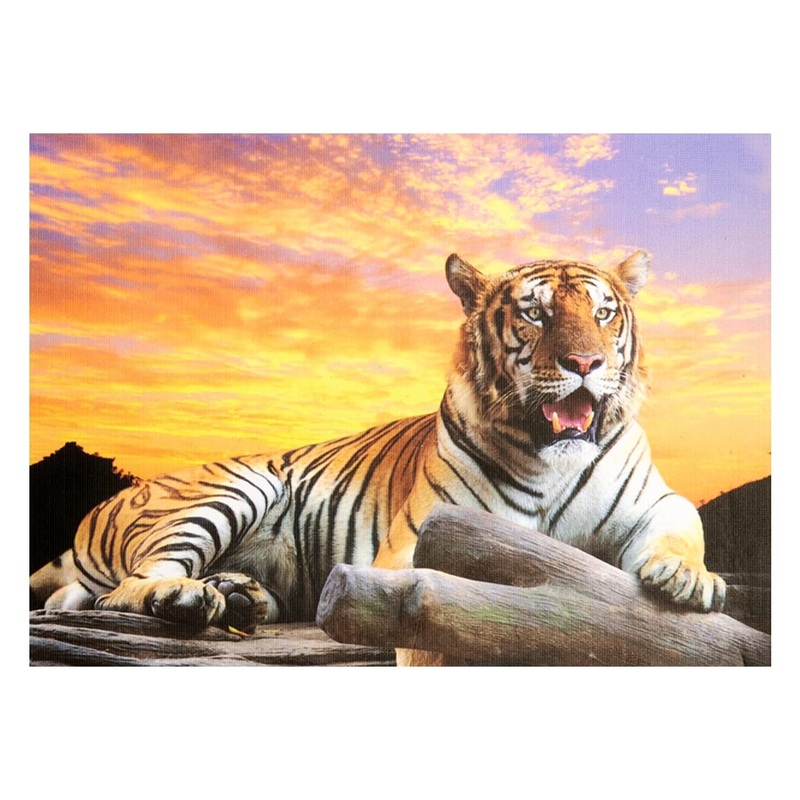Tiger At Sunset 1000 Piece Puzzle For Adults & Kids | 27 X 20 Inch Jigsaw Puzzles Game With Extra Thick Pieces That Fit Together