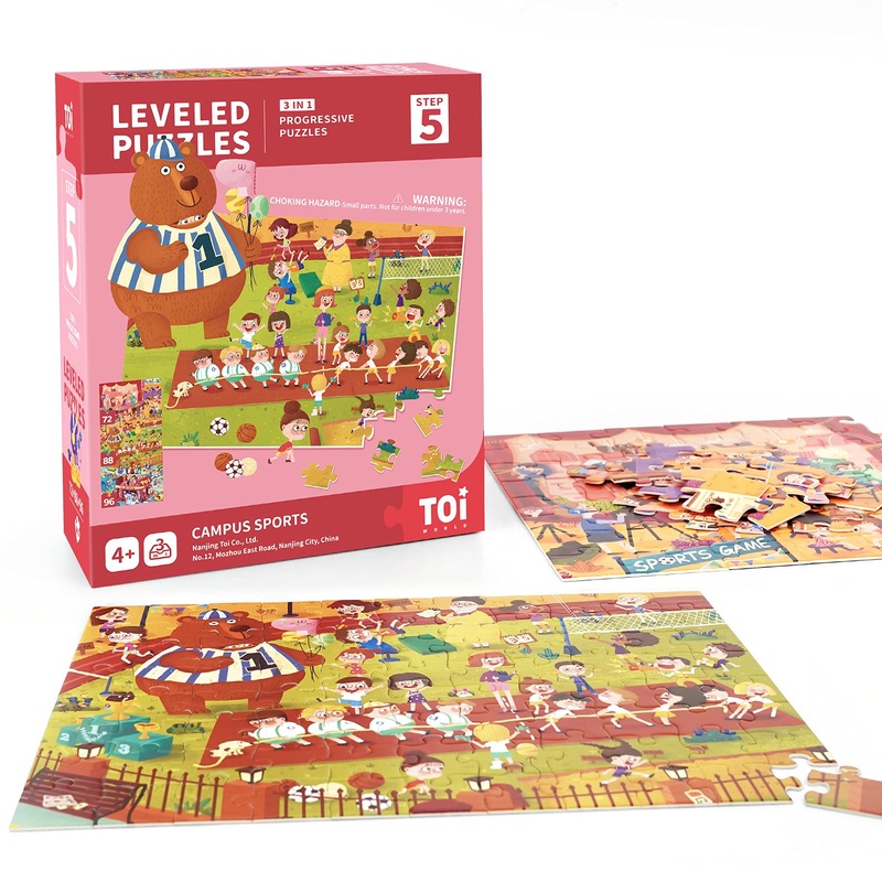 Toi Leveled Puzzles For Kids Aged 4 And Up, Toddler Puzzle Preschool Learning Jigsaw Puzzles, Large Pieces Educational Game For