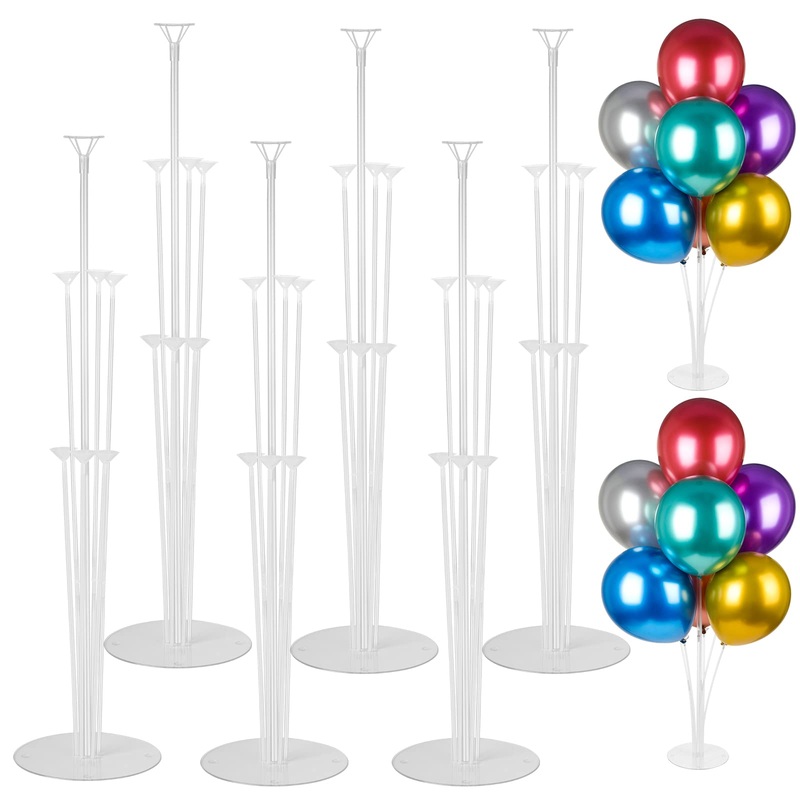 Voircoloria 6 Sets Balloon Stand Kits, Balloon Sticks Holders With Base For Table Graduation Birthday Baby Shower Gender Reveal