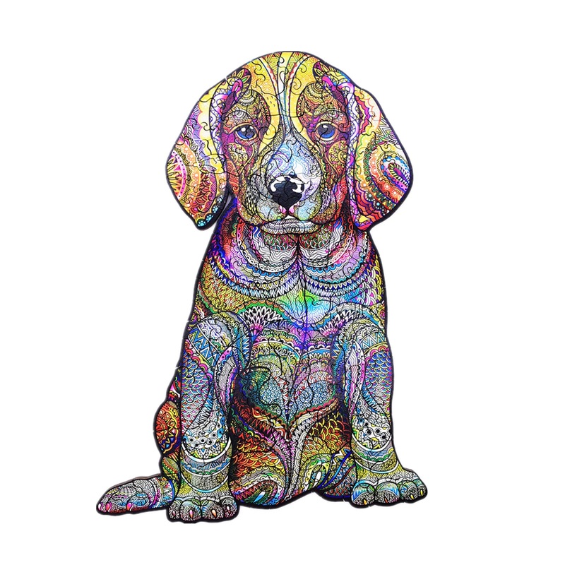 Wentufin - 150 Pieces Wooden Jigsaw Puzzles For Adults Large Size Wood Cut Puzzles Dog Wooden Jigsaw Puzzles Gift For Christmas,