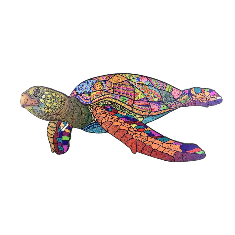 Wentufin - 150 Pieces Wooden Jigsaw Puzzles For Adults Large Size Wood Cut Puzzles Turtle Wooden Jigsaw Puzzles Gift For Christm