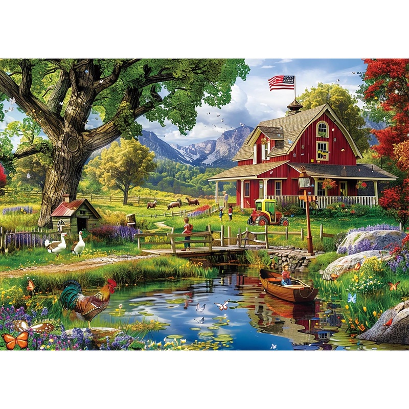 1000 Piece Puzzle For Adults - Country Clubhouse Puzzle For Adults Children - Recycled Paper Jigsaw Puzzle 1000 Pieces - Fun And