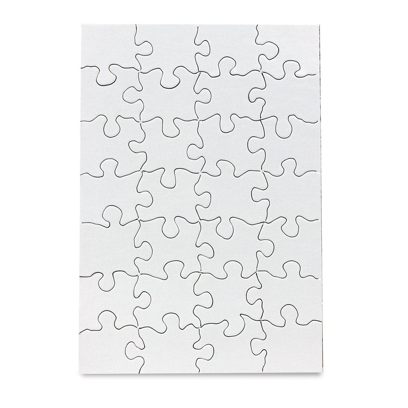 24 Blank Jigsaw Puzzles - 5.5 x 8 Inch  28 Pieces Each - Hygloss DYI party invites  Perfect for Decorating  Kids' Activities  Arts & Crafts or Party Favors - Puzzle Pieces to Draw On for Crafts
